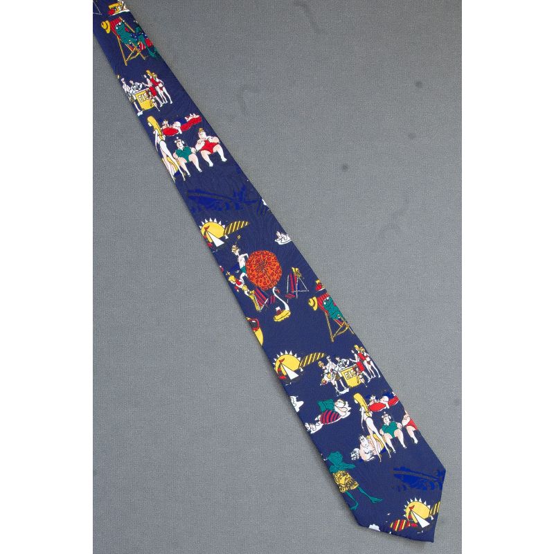 Frogs Watch People at the Beach - Navy Necktie