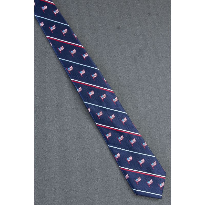 US Flags & Stripes - Skinny Patriotic Necktie