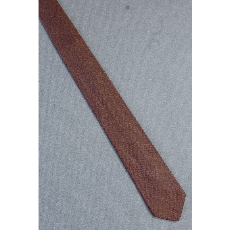 Basket weave in Brown - 50's Skinny Bronzini Tie