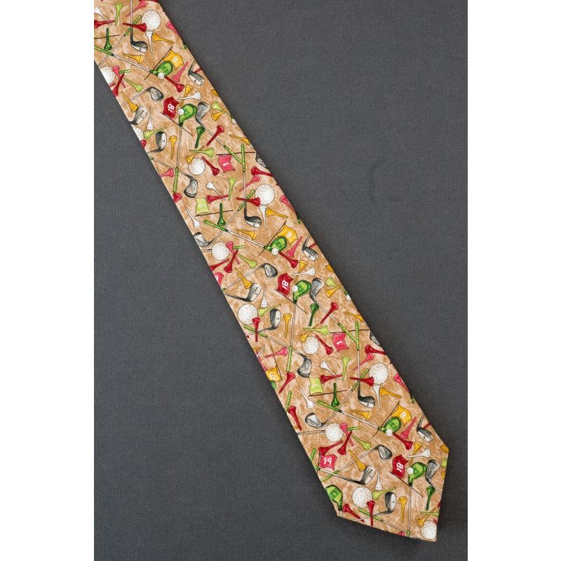 Golf Clubs & Tees at 18th Hole - Extra Long Tie