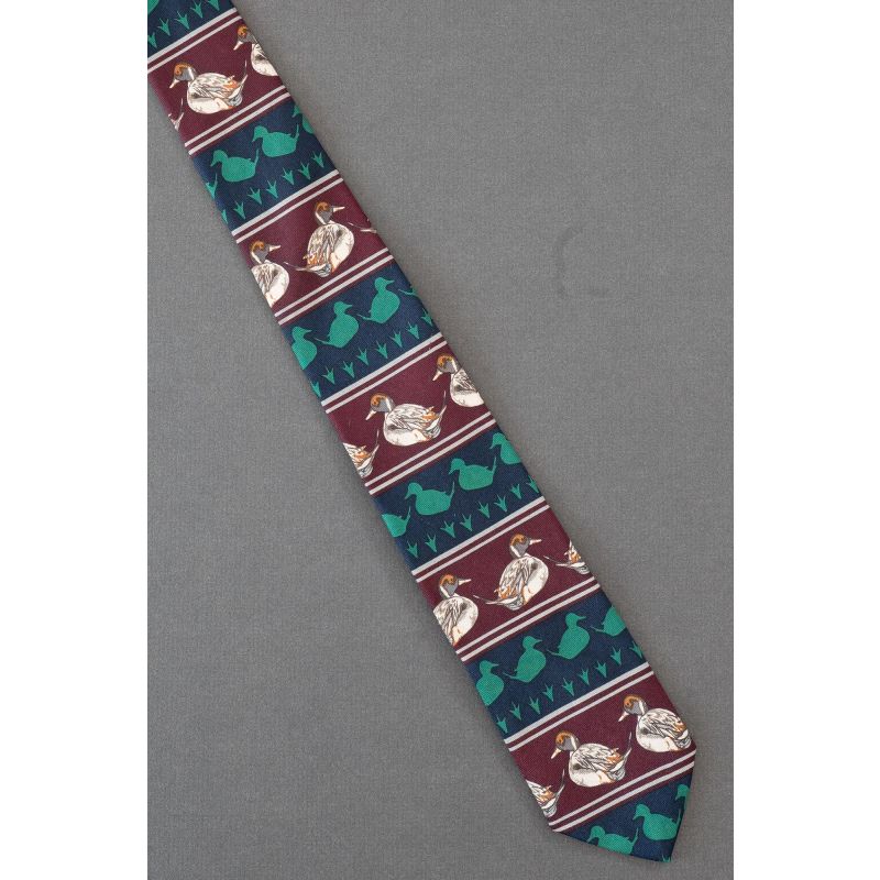 Ducks In A Row - 1980's Skinny Vintage Necktie