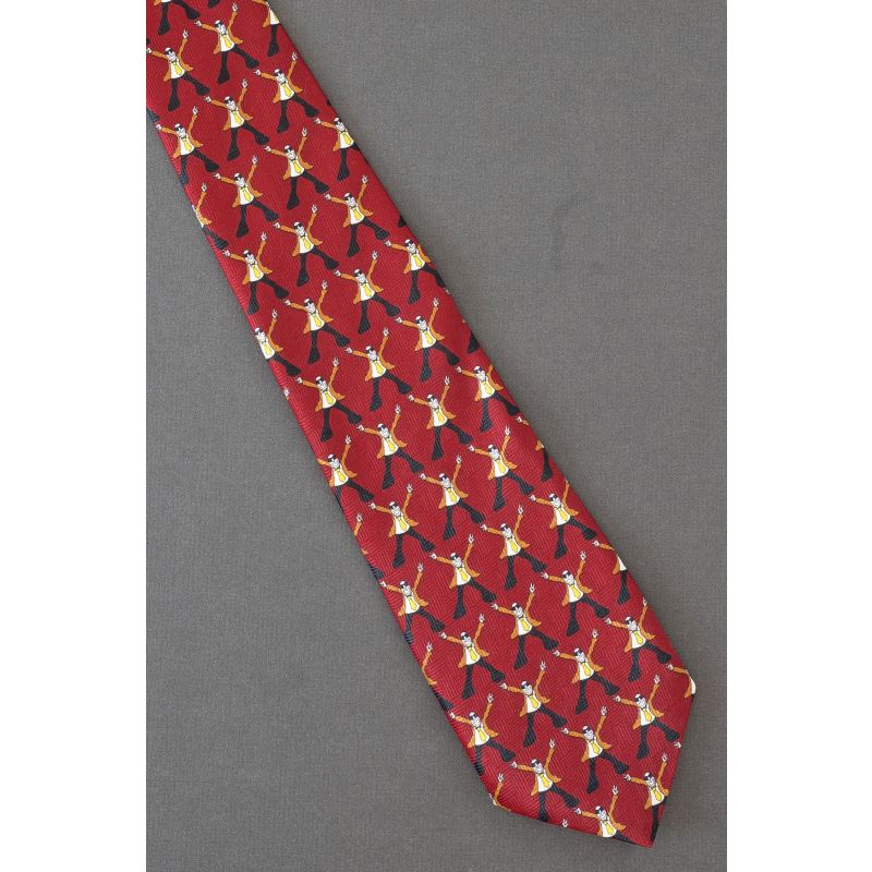 Man Holding Peace Signs Repeat - Red Necktie