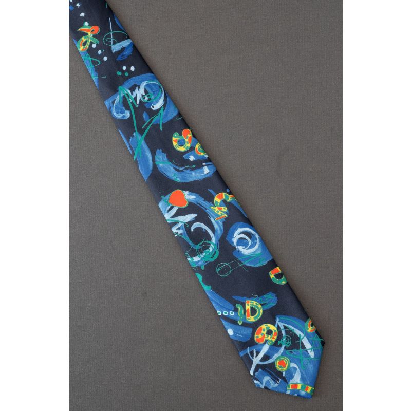 Hearts & Letters In The Design - Silk Necktie