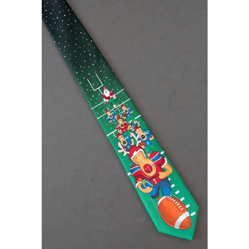 Santa Claus & Reindeer Football Team Necktie