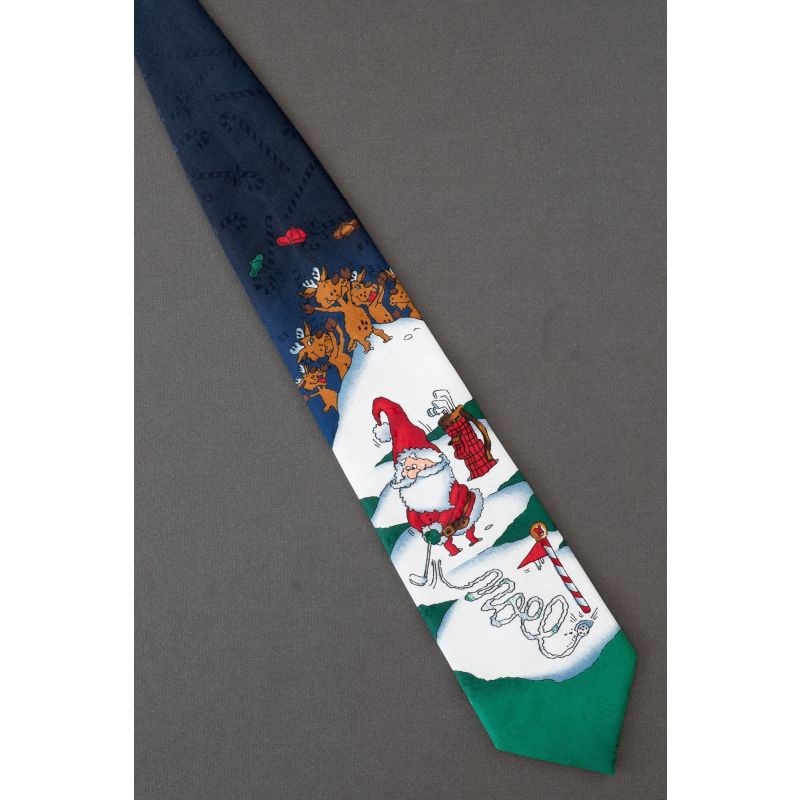 Reindeer Watch Santa Make Hole-In-One Golf Tie