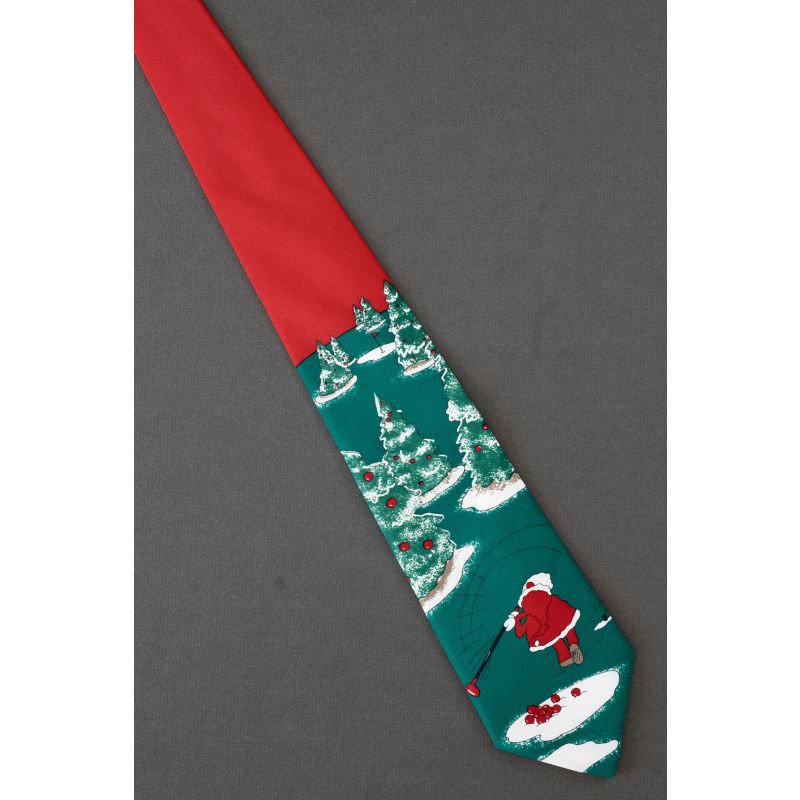 Santa Claus Tees Off - Christmas Golf Necktie