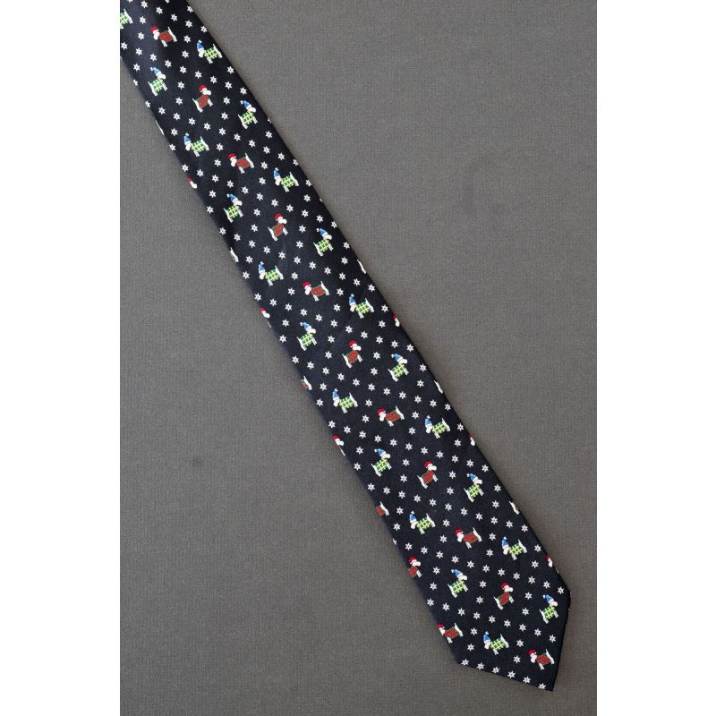 Terrier Dogs Dressed For Snow - Boys Silk Necktie