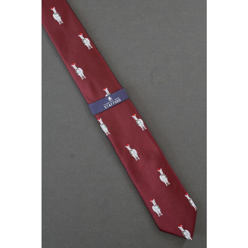 Llama Wears Santa Hat - Brand New Stafford Tie