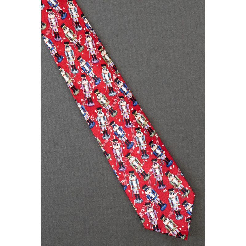 Nutcracker Music - Red Silk Christmas Necktie