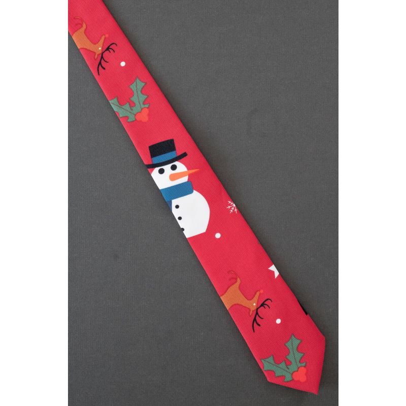 Snowman & Reindeer - Skinny Christmas Necktie