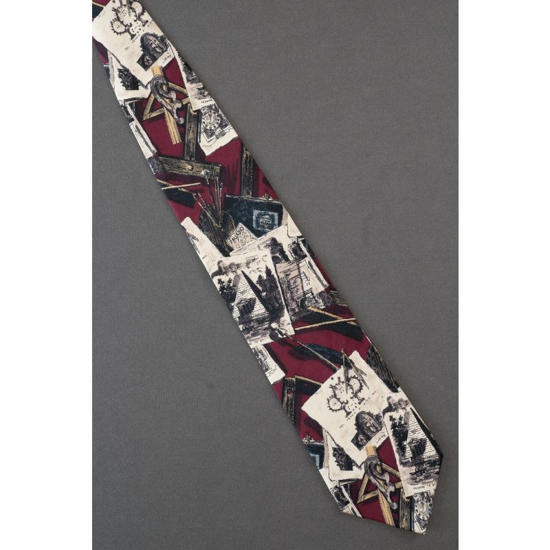 Architectural Drawings & Tools - Red Silk Necktie