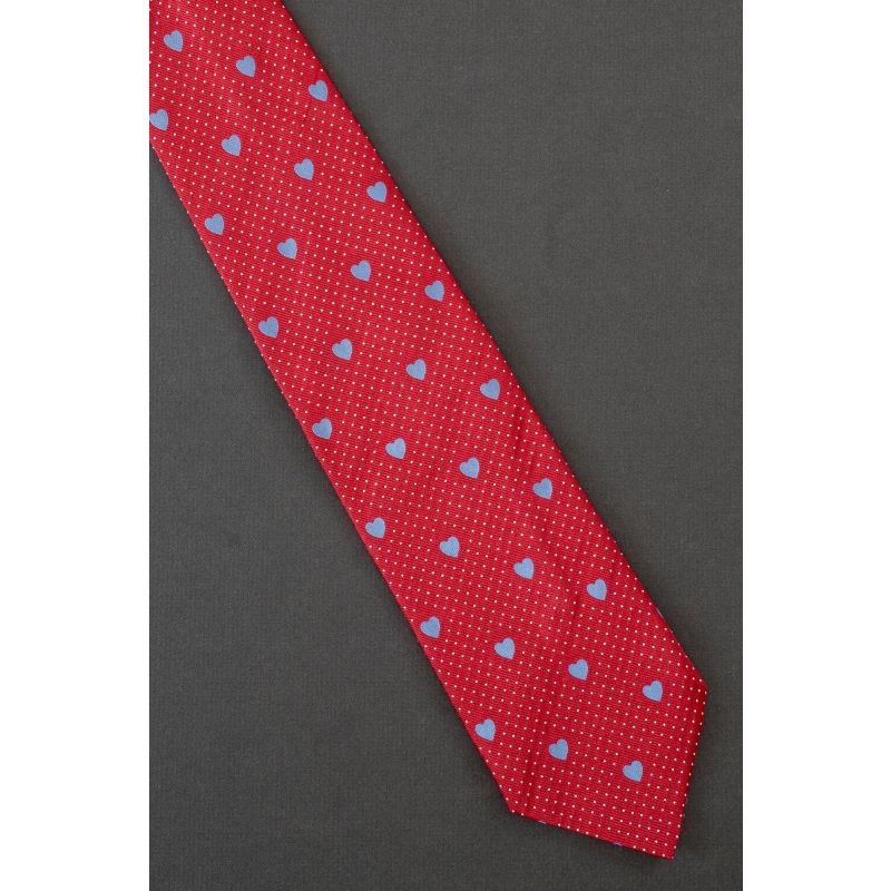Blue For You Hearts on Silk Smithsonian Necktie
