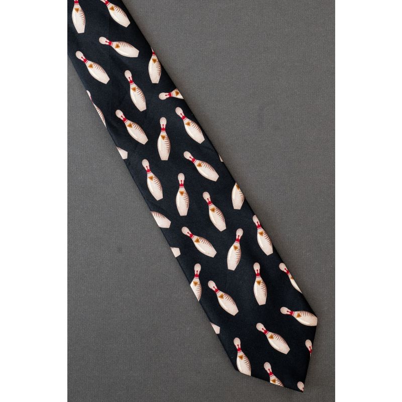 Bowling Pins Knocked Down By A Strike Necktie