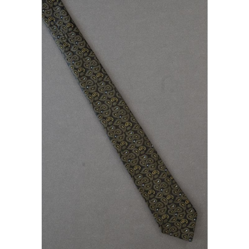 Green & Black Paisley - 50's Skinny Vintage Tie