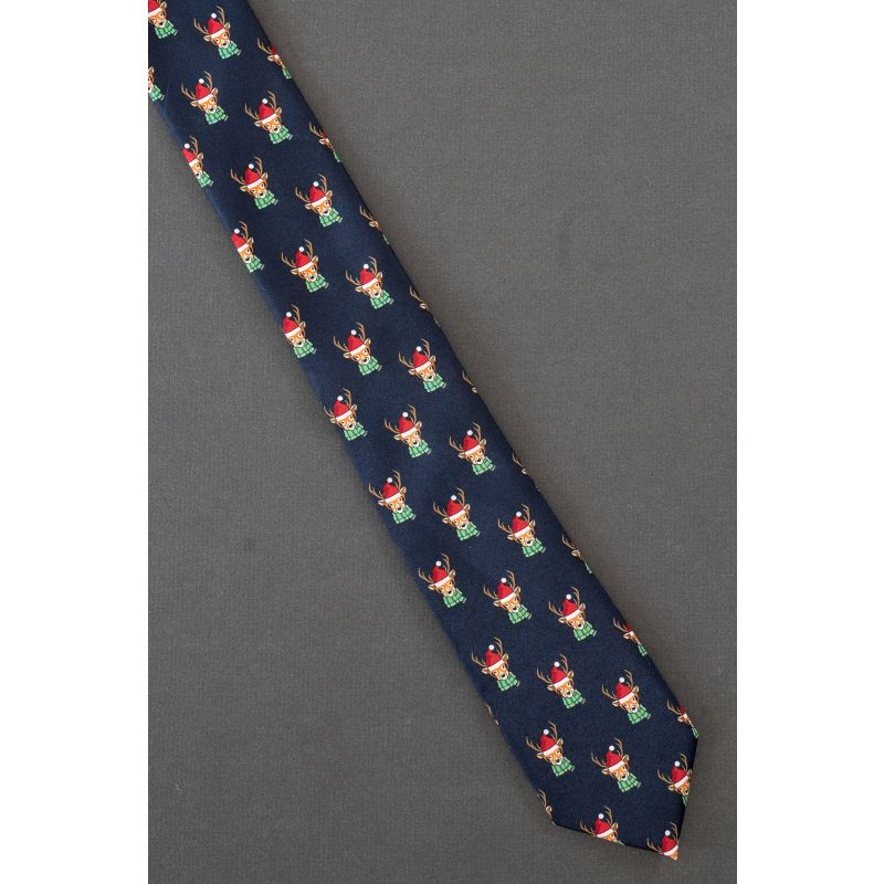 Reindeer Wears Glasses, Scarf & Santa Hat Tie