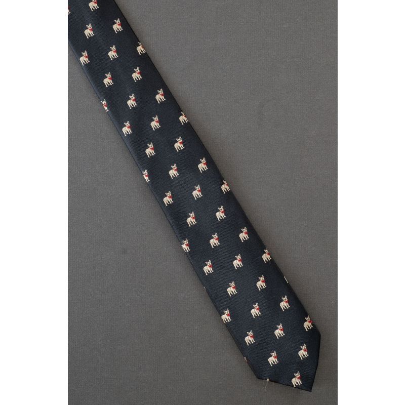 Dog Wears Bandana - Skinny Black Chaps Tie