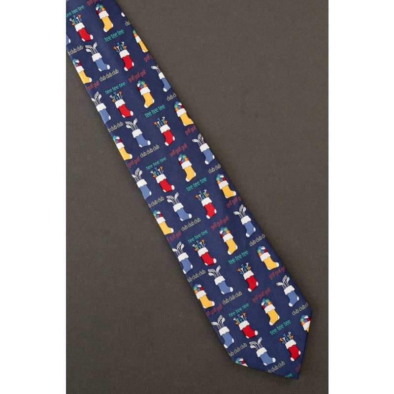 Golf - Tee - Club - Blue Silk Cape Cod Neckwear