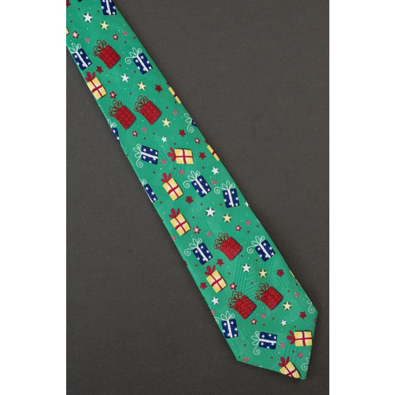 Red, Yellow & Navy Wrapped Presents Tie