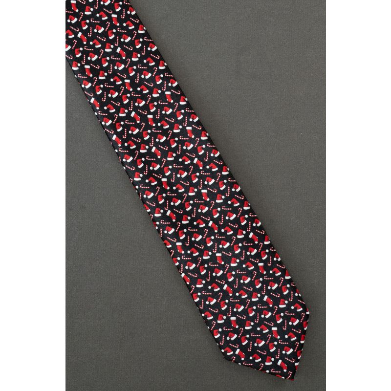 Stocking, Candy Cane & Santa Claus Hat Necktie