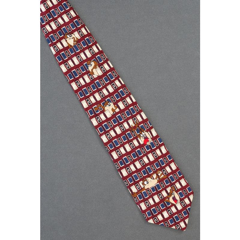 Taz Stuck In Rectangle Pattern - Looney Tunes Tie