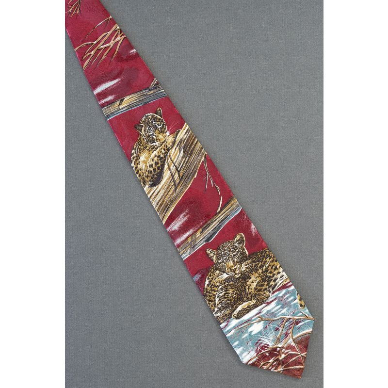 Lounging Leopard Cats -Animal Tracks Necktie