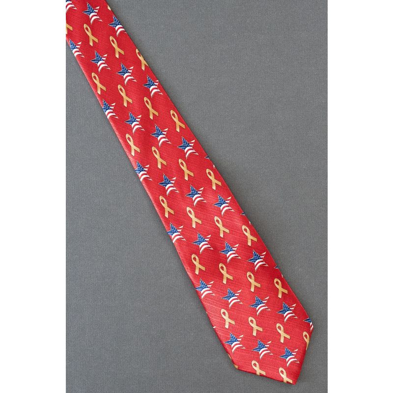 Support Troops Yellow Ribbons & Patriotic Star Tie