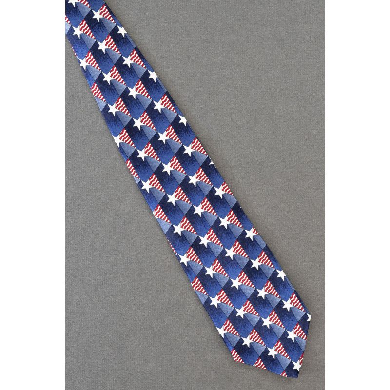 Star & Wavy Stripes - Patriotic Silk Necktie