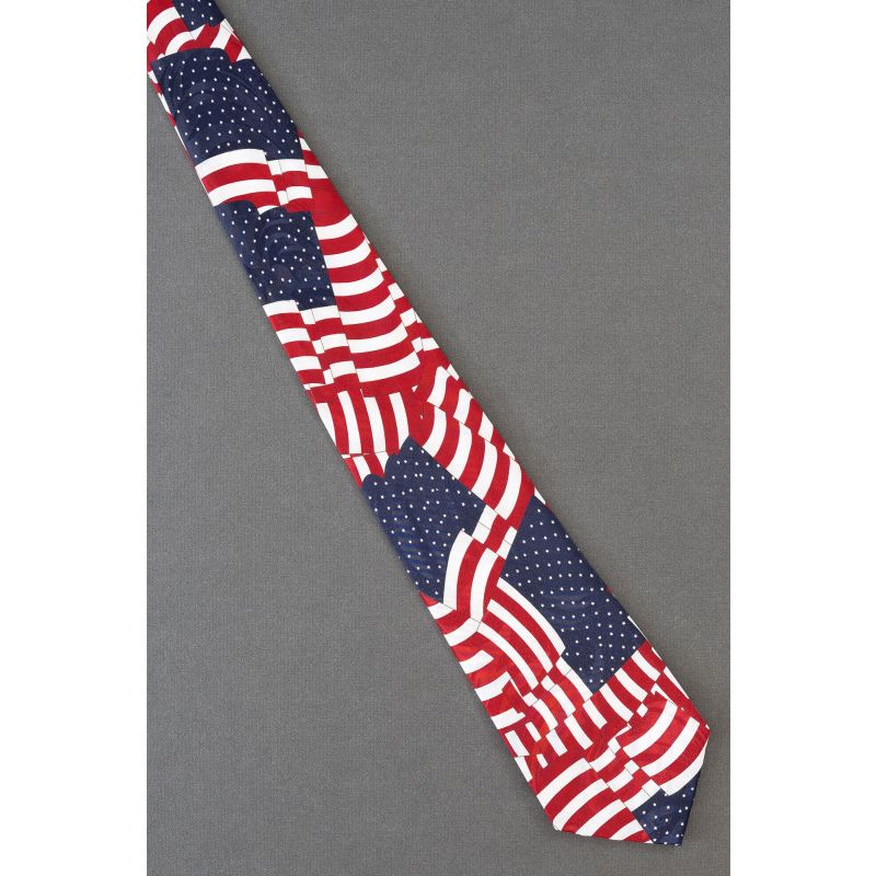 Overlapping American Flags - Patriotic Necktie