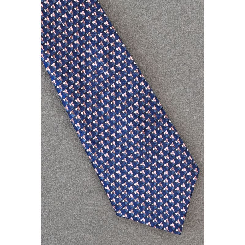Tiny Stars & Stripes - Patriotic Navy Silk Tie