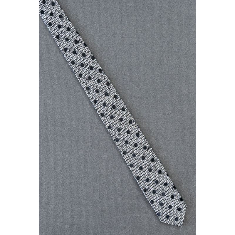Black & Silver Polka Dot - 1980's Skinny Necktie