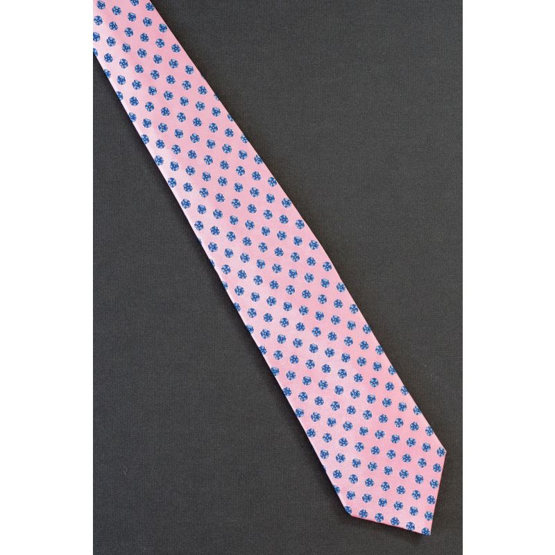 Blue Flowers on a Pink Silk Merona Brand Tie