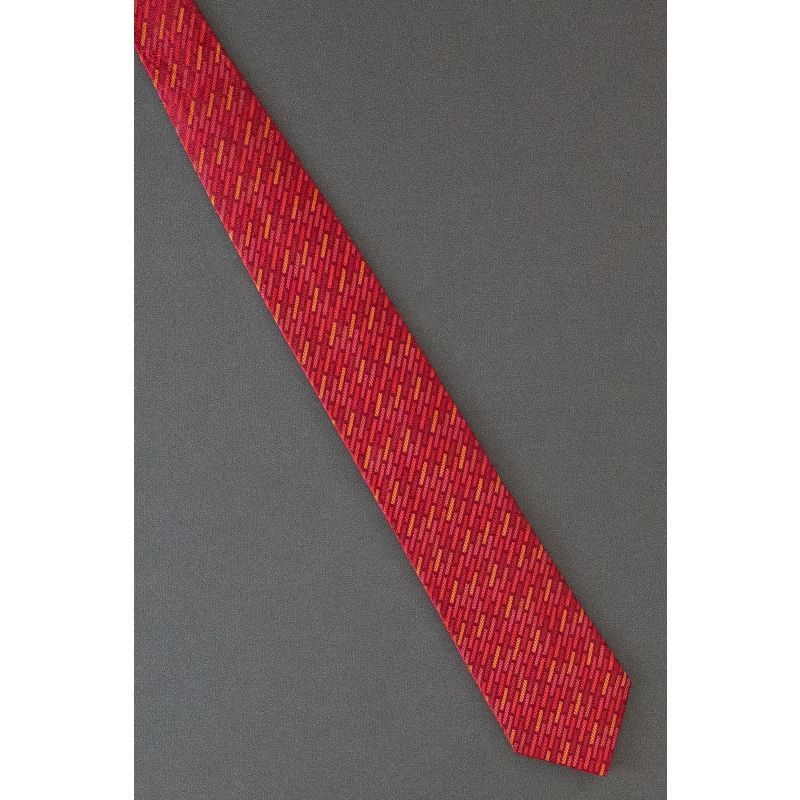 Segmented Striped - Silk Thomas Pink Necktie