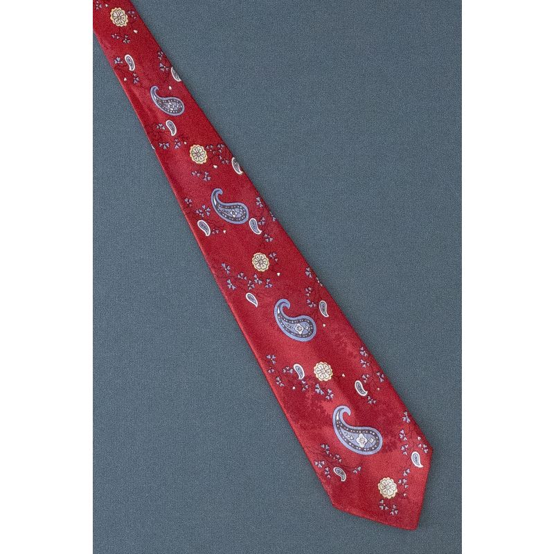 Paisleys & Flowers - 1940's Red Vintage Tie