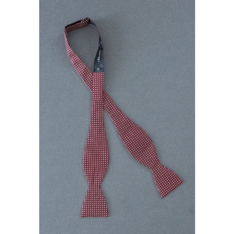 Burgundy Pindot - Silk Butterfly Shape Bow Tie