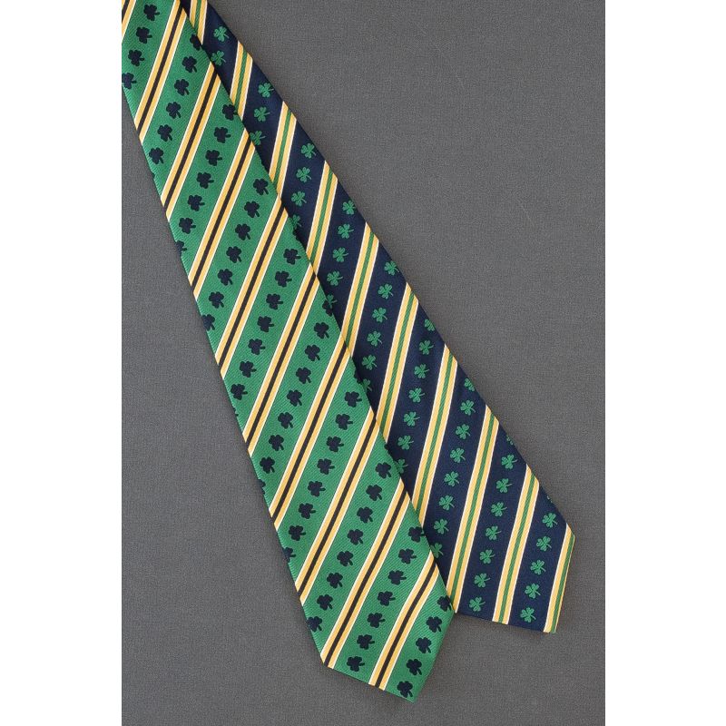2 For $22.50 - Shamrock & Clover Striped Neckties