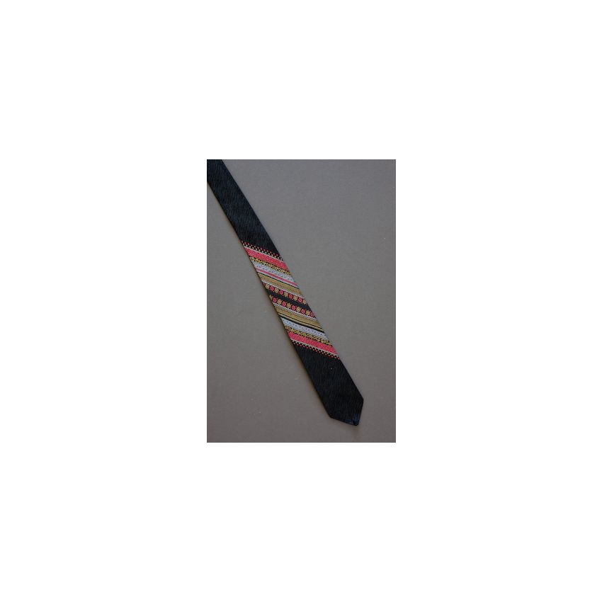 50s Thin Haband Black Striped Vintage Tie
