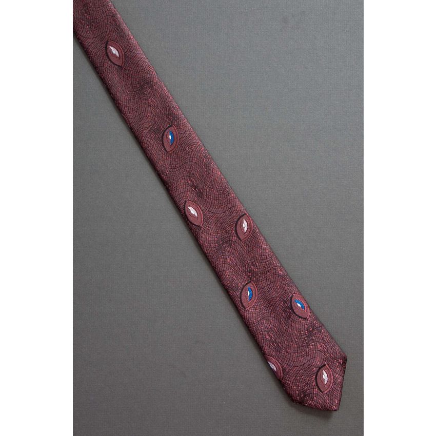 Pink Football Shapes - 80s Thin Bugle Boy Tie