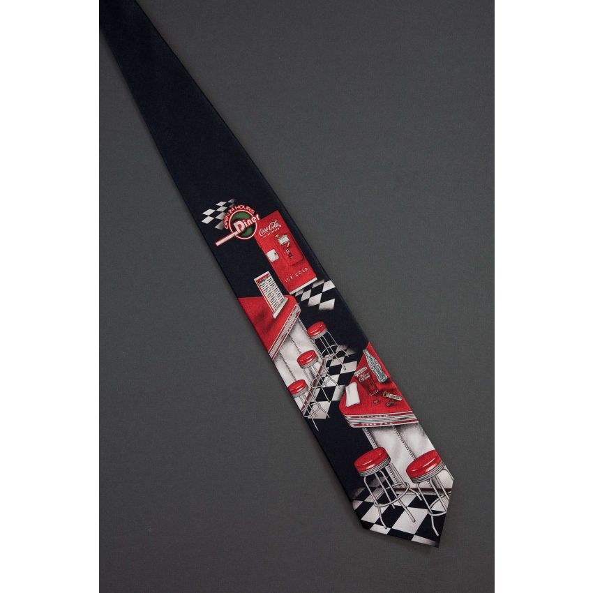 Old Fashioned Coca Cola Themed Diner Necktie