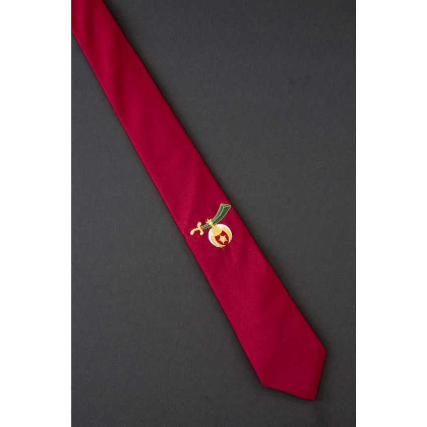 Shriner Logo - 80s Skinny Red Necktie