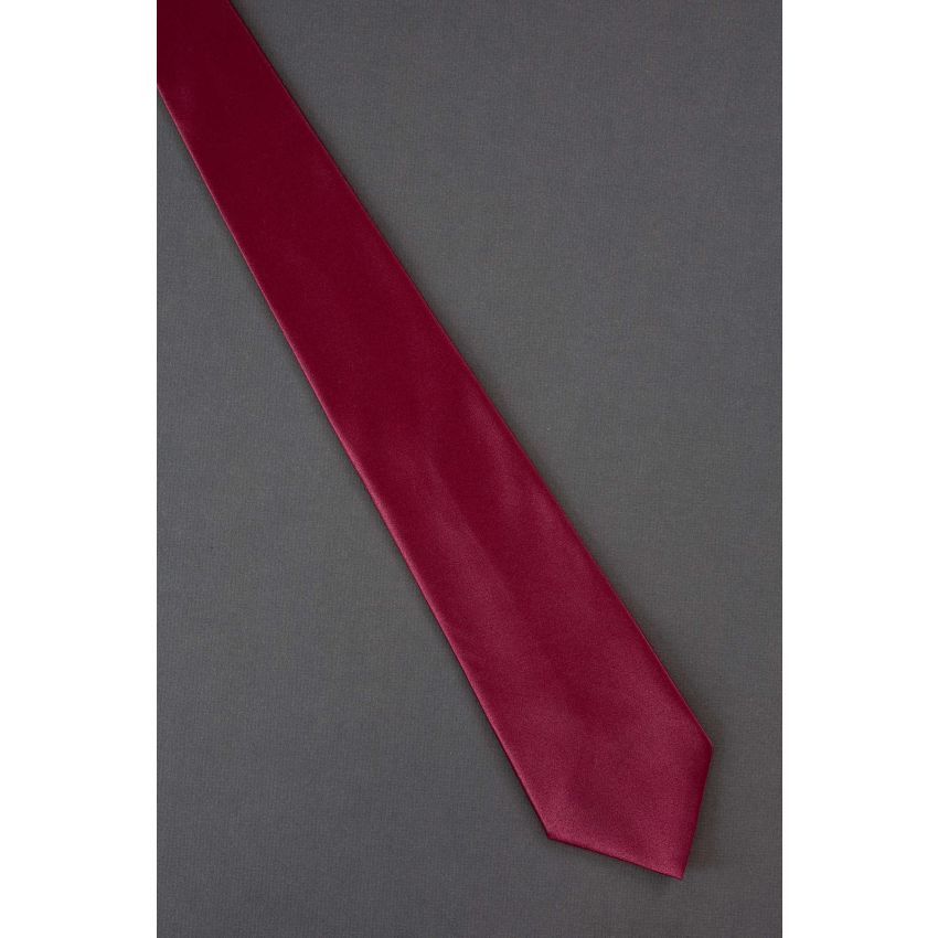 Burgundy Red With Handkerchief - New Tie