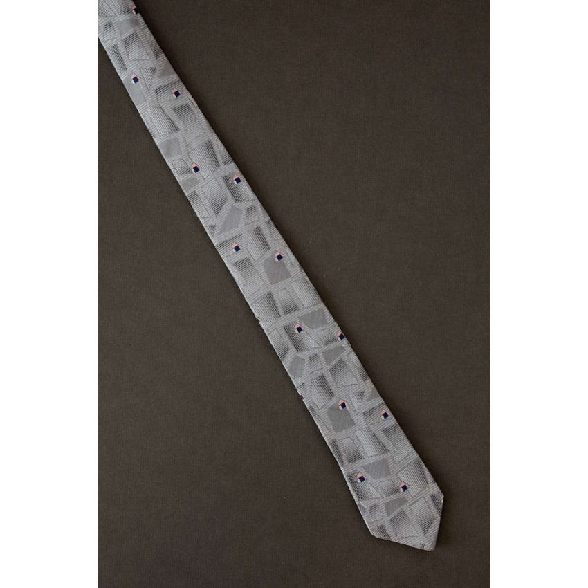 Odd Shapes - 80s Thin Gray Silk Neckwear