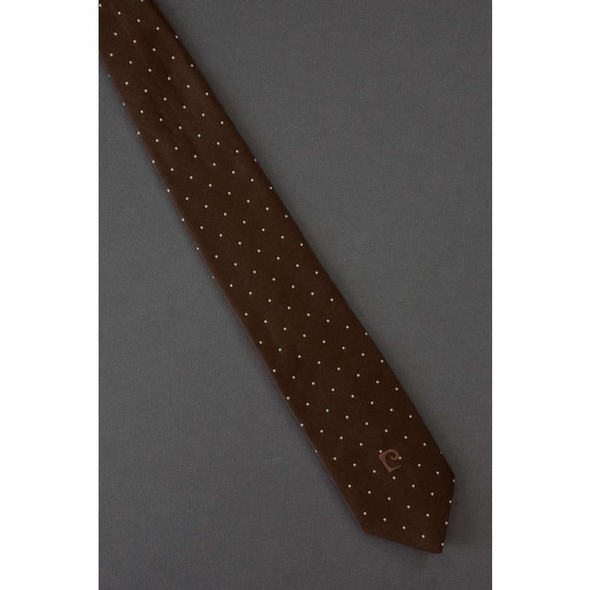 Pierre Cardin Logo - Brown Polka Dot Tie