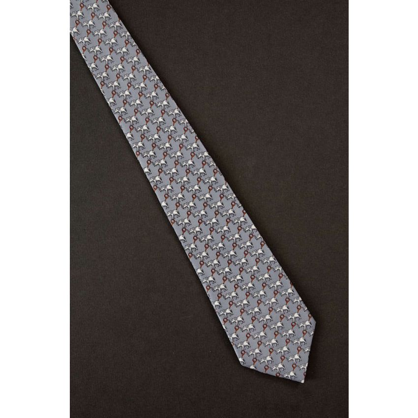 Elephant Procession - Mens Gray Necktie