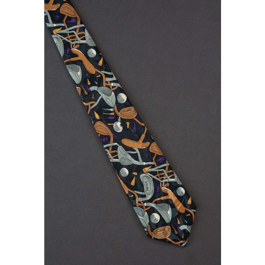 Golf Clubs, Tees & Balls - Fun Golfing Necktie
