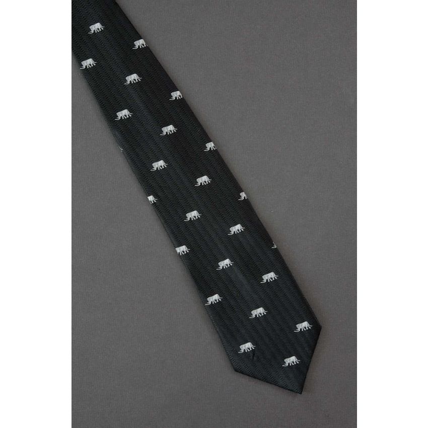 Elephant Repeat - Mens Silk Black Tie
