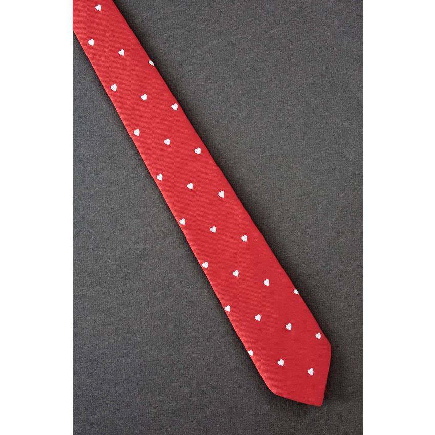 White Heart Repeat - 80s Valentine Day Tie