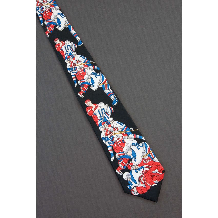 Hockey Players In A Fight - Funny Necktie