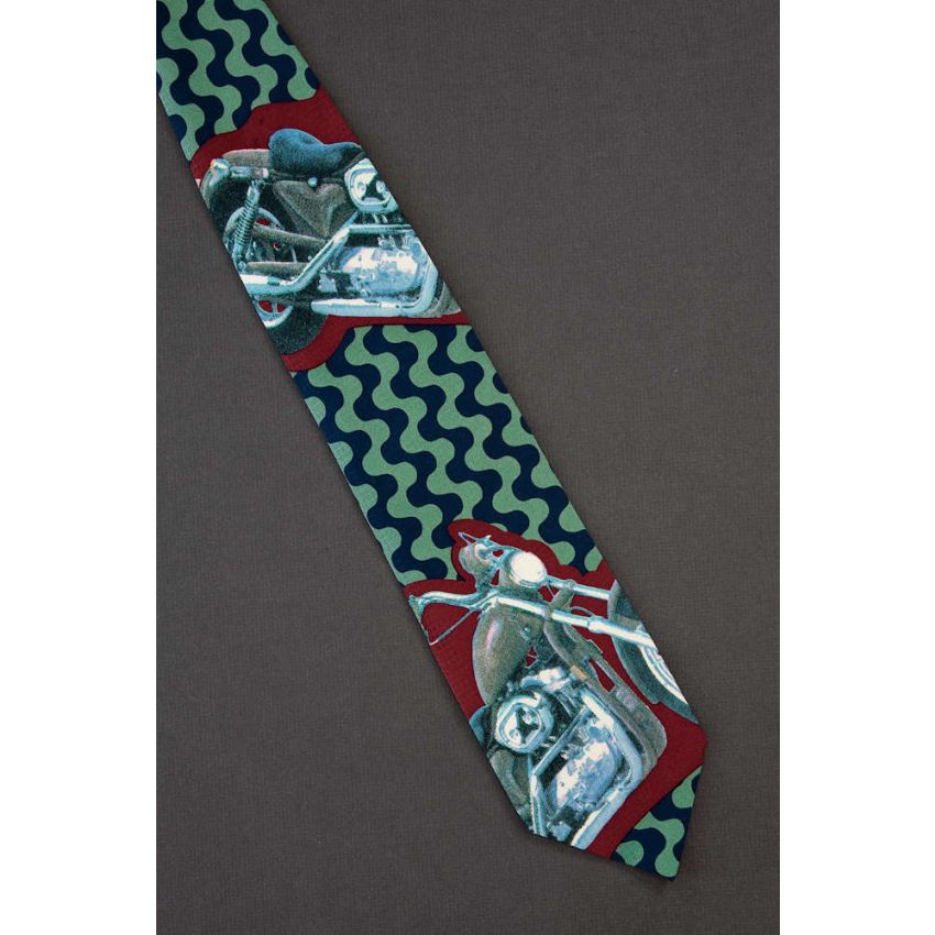 Portrait of A Mens Motorcycle - Silk Tie