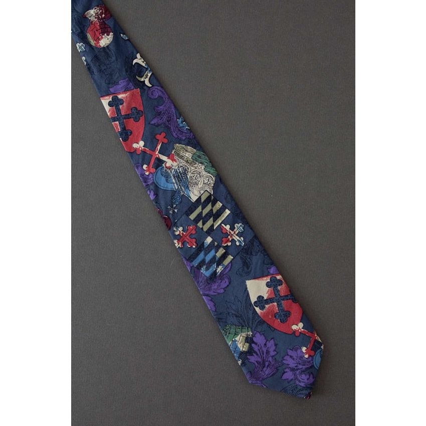 Crest, Cross & Crown - Navy Blue Cotton Tie