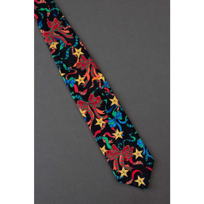 Colorful Bows & Stars - Festive Holiday Tie